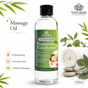 Peppermint Eucalyptus 250ml Relaxing Massage Oil for Body Spa Therapy | Moisturizing & Non-Sticky