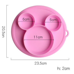 Baby Silicone Cartoon Mickey Plate Bowls Anti-fall Tray Food Grade BPA Free