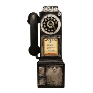 STKE Resin Crafts Retro Resin Telephone Old-fashioned Telephone Telephone Model Retro Nostalgic Photography Props