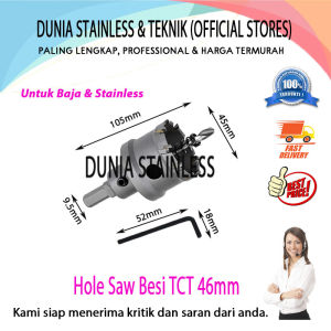 Hole Saw Besi TCT 46mm pembolong lubang