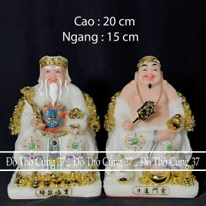 [ Cao 25 cm - GẤM LỤA ] TƯỢNG THẦN TÀI  THỔ ĐỊA  XANH LAM [ BỘT ĐÁ + COMPOSITE ]