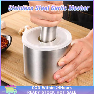 [Fast Delivery] Mortar And Pestle Stainless with Lid Pill Crusher Herb Bowl Pesto Powder Spice Grinder Silver