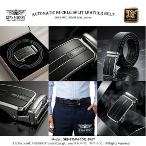 Guns & Roses Original Authorised MY Dealer 35MM Automatic Belt | GRAB 7001 Premium Men’s Belt | No Holes & No Cutting Required | Easy Size Adjustment | Split Leather Tali Pinggang Automatik自动扣皮带|7001 高级商务休闲男士皮带|无需打洞·无需剪短·轻松调节长度 经典商务休闲无孔自动扣皮带