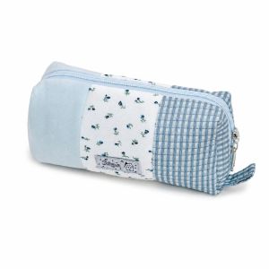 NOER Floral Plaid Splicing Pencil Case Patchwork Large Capacity Pen Bag Portable Stationery Pouch Gift