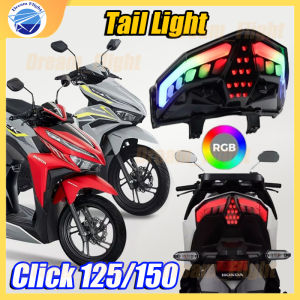Honda Click 125/150 V2 V3 Tail Light RGB Smoke Lens 13 Modes LED Motorcycle VIVID Color Spotlights Plug And Play