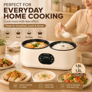 【SG Local】Double Flavor Hot Pot Electric Hot Pot Double Gallbladder Electric Rice Pot Automatic Multi Function Electric Rice Pot Intelligent Reservation