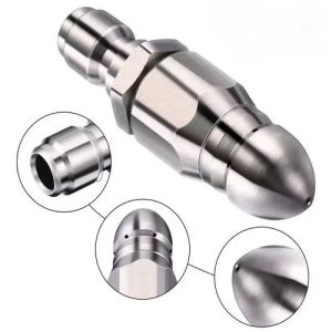 Đầu Vòi Phun Nước Áp Suất Cao Béc Đuôi Chuột Phun 6 Tia Làm Sạch Cống Rãnh Ngàm 1/4" Gắn Nhanh Đầu Phun Áp Lực Bằng Hợp Kim Không Gỉ