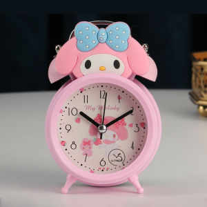 Sanrio Cartoon Alarm Clock for Children Hello Kitty Cinnamoroll Silent Alarm Clock with Light Women Bedroom Decoration Desk Lamp Kawaii Sanrio Kuromi My Melody Cinnamoroll Kitty Pochacco Bell Alarm Clock Student Bedside Alarm Clock