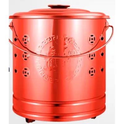 不锈钢烧金桶/纸桶/化宝炉/金色烧纸桶 Iron Bin Burner （红色/金色/银色）