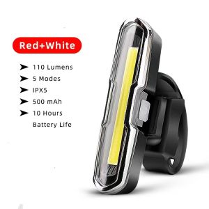 1pc Bike Tail Light Ultra Bright Bike Light USB Rechargeable Bicycle LED 2 Colors/3 Colors