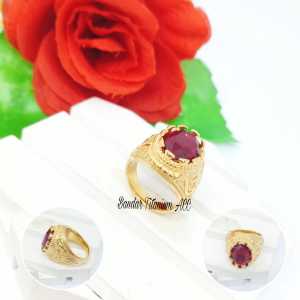 CINCIN PRIA TITANIUM BATU OVAL LIST GERIGI MOTIF WARNA SUPER ELEGAN ANTI LUNTUR DAN ANTI KARAT (COD)