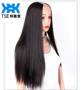 TSE Hair Wig Extension Hair Curtain With Color Highlights Women Invisible Seamless One Piece 5 Card Long Straight Hair Extension Wig Set High-temperature Fiber Wig SW81