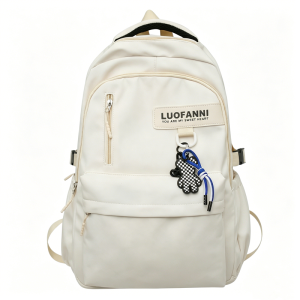 Womens Bag Versatile Backpack Ins Style Casual Campus Bag with Letter Tag Multi-Pocket Waterproof Wear-Resistant Daily School & Travel Backpack for Students