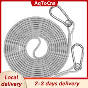 [COD] AqToCna Ship within 24 hours Double-headed Dog Tie Out Cable Leash raction Rope With Metal Buckle Steel Wire Anti-rust Training CollarOutdoor Dogs Strap
