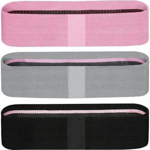 Resistance Band Set - Non Slip Cloth Exercise Bands to Workout Glutes Thighs & Legs - Includes Booty Band Training Videos for Gym & Home Fitness Yoga Pilates for Men/Women - 3 Levels