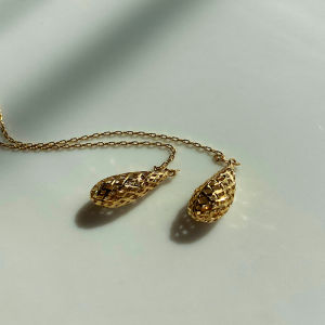 All-body S925 Sterling Silver Plated 14K Gold  Hollow Out Design Earrings Length Free Adjustment  Chain Ear Wire