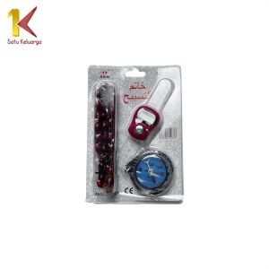 Satu Keluarga Tasbih Digital 3IN1 Set Gantungan Kunci Kompas C939 Perlengkapan Shalat Ibadah Alat Penghitung Dzikir / Alat Hitung Tasbeh Digital Mini Tally Counter