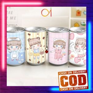 AI-C792 Tissue Basah Kaleng Mini Korea Karakter Lucu Isi 30 Lembar Sekali Pakai Portable ada Rantai