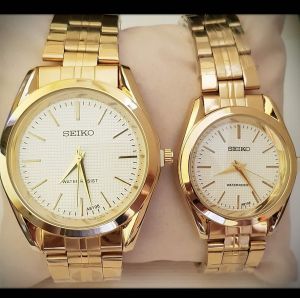[JAPAN made] classic couples seiko 5 watch gold 18k with free couples ring
