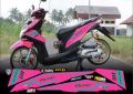 STICKER SET STRIPING LIST MOTOR HONDA BEAT FI WARNA PINK LIS TOSCA 0.6. 