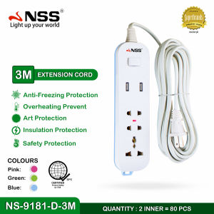 NSS Original MultiFunction Socket Plug Universal Socket Power Strip with USB Ports Safety Independent Switch Protection Socket Charger Adapter