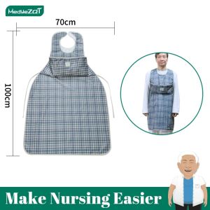 Adult Bib with Pocket 45cm x 62cm (Waterproof & Reusable!) Adult Bibs For Elderly Feeding Bib
