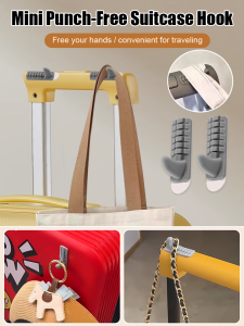 Mini NoPunch Sticky Hooks Cute Powerful Sticky Hooks Car Silicone Hooks NonTracking Luggage Hooks Mini Punch-Free Suitcase Hook