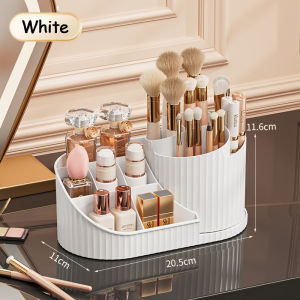 Cosmetic Storage Box Desktop Rotating Make Up Brush Organizer Large Capacity Skin Care Organizer Box for Women