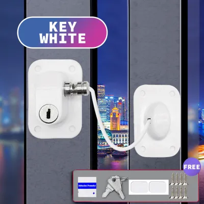PRADO Cabinet Refrigerator Lock Punch Free Kids Safety Lock Security Window Lock wt Key Password Kunci Almari 安全鎖扣