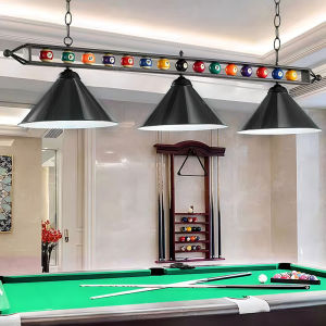 Lampu billiard Lampu Meja Biliar Mewah - Lampu Meja Biliar Mewah - Warna Hitam - Garansi 365 HariBola Biliar Asli 3 Cangkir Lampu Meja Warna 3 Kap Lampu BOLAM TERMASUK YUR