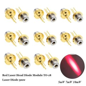PURETEN 5mW 7mW 10mW DIY High Power Burning Infrared Lab 650nm 3V 5V Red Head Diode Module High Quality Metal TO-18 Diode 5mw