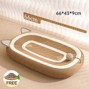 Cat Scratching Board Super Large Oval Wear-Resistant Sisal Cat Scratcher Pad Cats Grinding Claw Toys