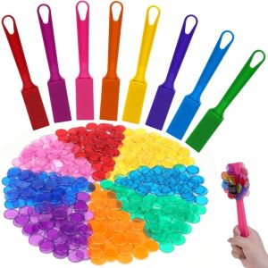 YUDESHUI A Set 100 Metal Chips ic Bingo Wand Multi Colors Interactive Science Learning Tool Learning Activities 17mm ic Bingo Chips Set Family Night