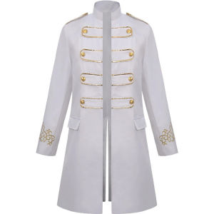 20232023 Stand Collar Emboridery Blazer Men Military Dress Medieval Prince Victorian Tuexdo Suit Night Club Stage Cosplay Costume