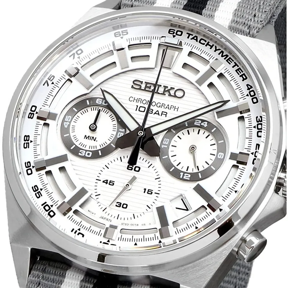 SEIKO SSB401P1 Neo Sport Chronograph White Dial Stainless Steel