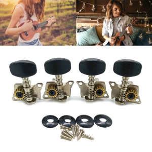 4 String Ukulele Guitar Short Steel Pin Guitar Machine Head Ukulele String Winding Accessories 2R 2L Tuning Pegs Kits