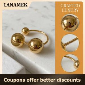 【 CANAMEK 】 Round Ball Dangle Metal Hoop Earrings for Trendy Women and Girls for Casual and Fancy Occasions