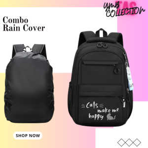 Diskon Termurah Tas Ransel Terbaru CAT HAPPY Combo Rain Cover Tas Ransel Anak Sekolah SD SMP SMA/Tas Ransel Anak Perempuan/Tas Ransel Anak Terbaru 2023/Tas Ransel Anak Krakter/Tas Ransel Anak Murah/Tas Ransel Anak Korea