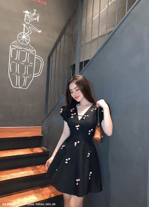 MYDU Shop I 2447 - ĐẦM HOA XÒE CỔ TIM TAY PHỒNG XINH XẮN – Nữ Tính Tươi Mới Và Thanh Lịch