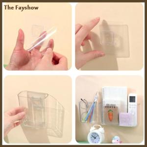 [The Fayshow] Transparent Wall Storage Box Wall-mounted No Punch Bedside Racks Home Key Cosmetic Hanging Wall Mounted Organizer Storage Box