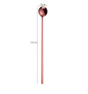 Fypo 304 stainless steel Long Handle Coffee Spoon Tea Scoop Coffee Stirring Spoon Milk Ice Dessert Cake Spoon Kitchen Tableware Coffee utensils