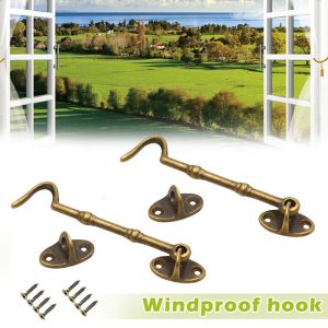 FPXR8 Windproof Security Home Improvement With Screws Heavy Duty Security Buckle Window Hardware Hasp Cabin Hook Door Bolt Door Lock