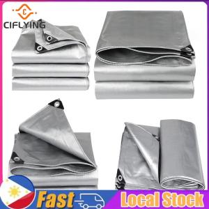【Arrive In 1-3 Days】 Silver Waterproof Tarps with Grommets and Reinforced Edges Multipurpose Waterproof Poly Tarp Cover for Car Roof Camping