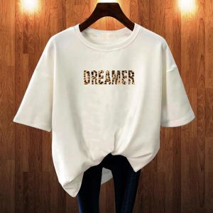 BAJU KAOS WANITA OVERSIZE BASIC LENGAN PENDEK PRINTING DTF DREAMER KATUN COMBED