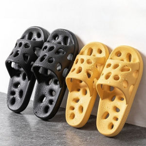 Women Casual Home Slippers Leak Hole Bathroom Slides Beach Bath Quick Drying Couple Soft Slippers
