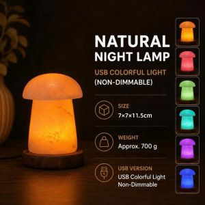 Himalayan Salt Lamp USB LED Night Light Natural Crystal Warm Light Bedroom Home Decor Gift Living Room Bedroom Bedside Sleep Light