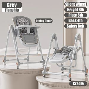 Baby High Chair Baby Feeding Chair dining chair Cradle Height Adjustable With wheels Safety Belt kerusi makan bayi宝宝餐椅