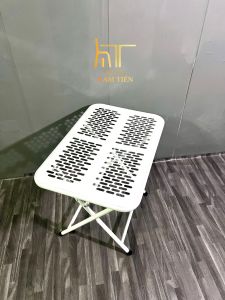 Bàn Xếp Trà Chanh Chữ Nhật CNC Cạnh Tròn Sắt Bàn Cafe Dễ Dàng Gấp Gọn Sơn Tĩnh Điện