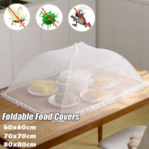 OKDEALS Foldable Food Covers Anti Fly Mosquito Breathable Dining Table Mesh Cover Durable Dustproof Vegetable Cover Umbrella