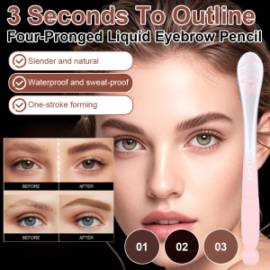 Four Forked Liquid Eyebrow Pencil Waterproof And Sweatproof  One Stroke Perfect Finish Eyebrow Pencil